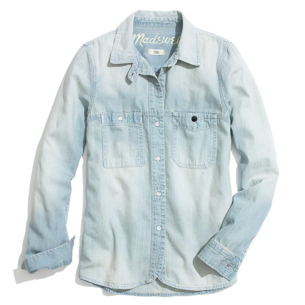 Madewell Women’s Long Sleeve Button-down Shirt Size XS In Blue Wash Chambray